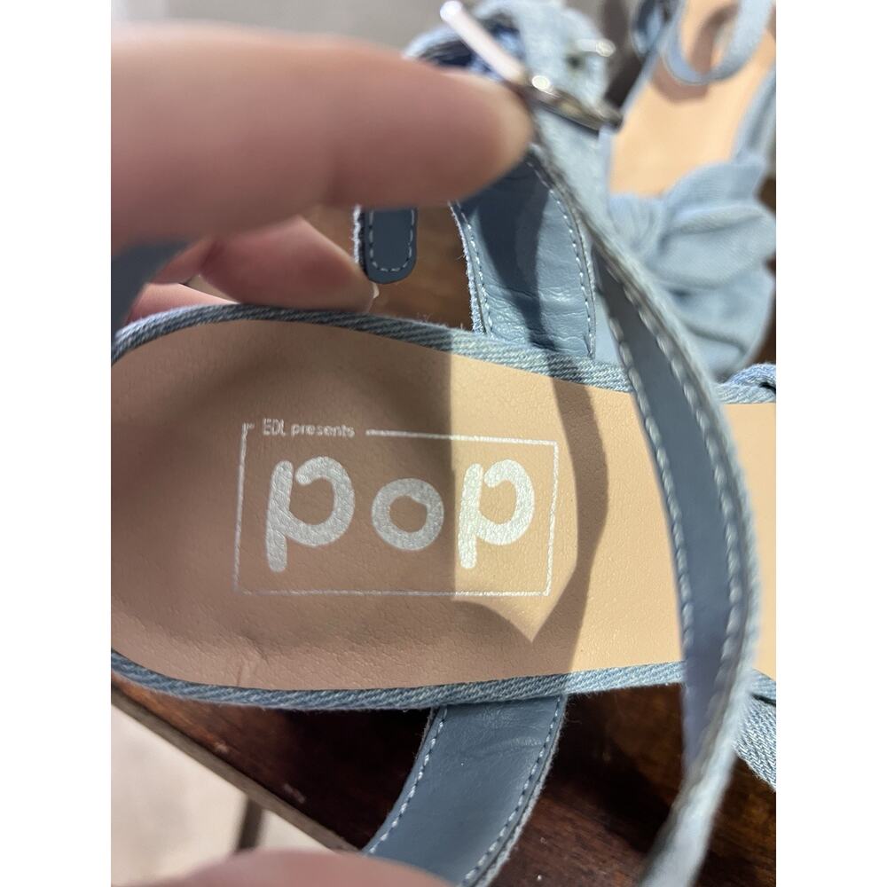 Pop Women's Giving Heeled Sandals in chambray blue Size 8 TG2021 - Picture 5 of 6